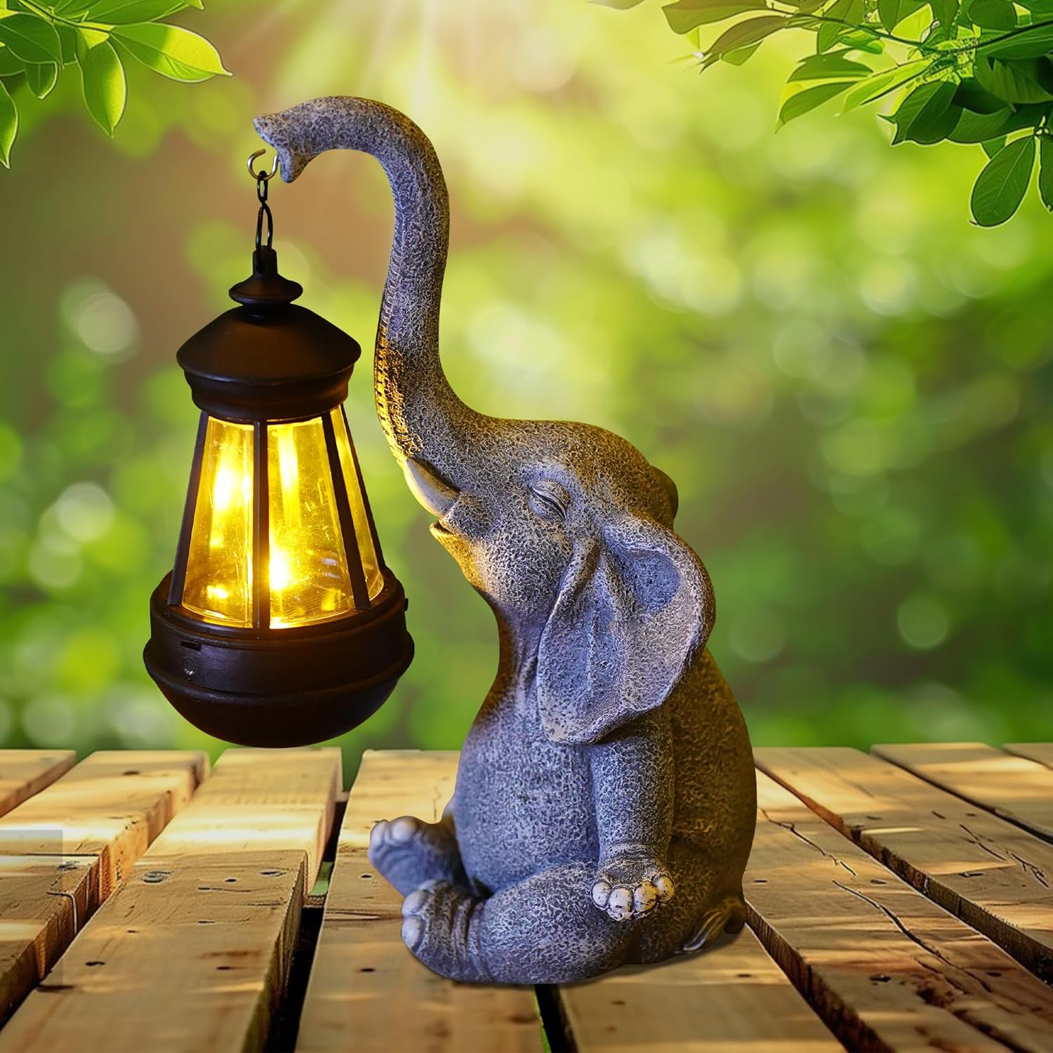 Smart Zen Garden - Estatua de elefante de resina para