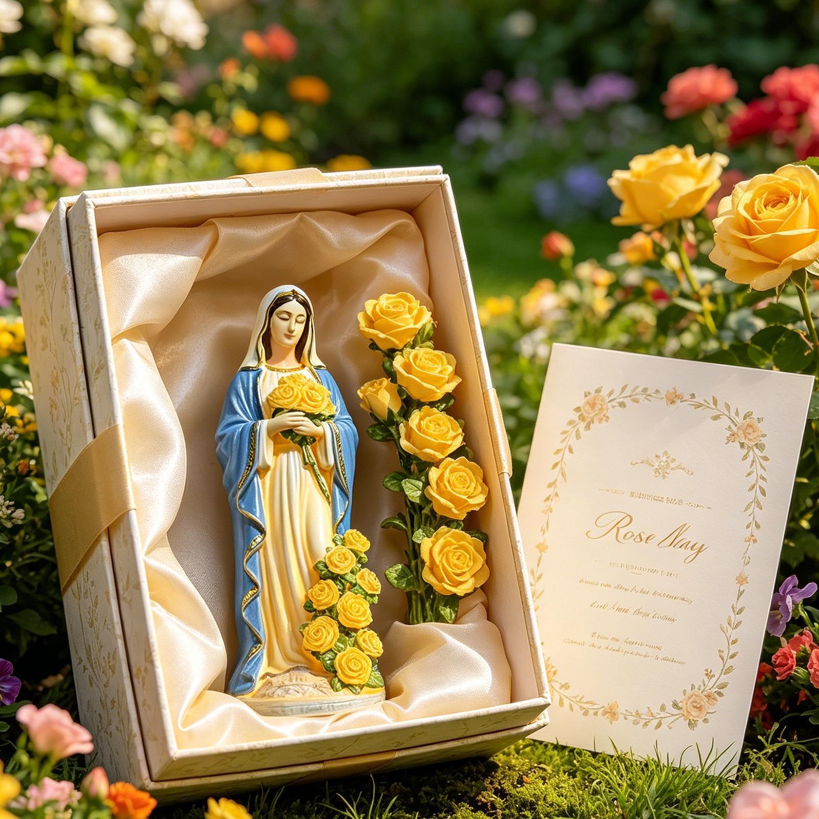 Smart Zen Garden - Estatua solar de la Virgen María,