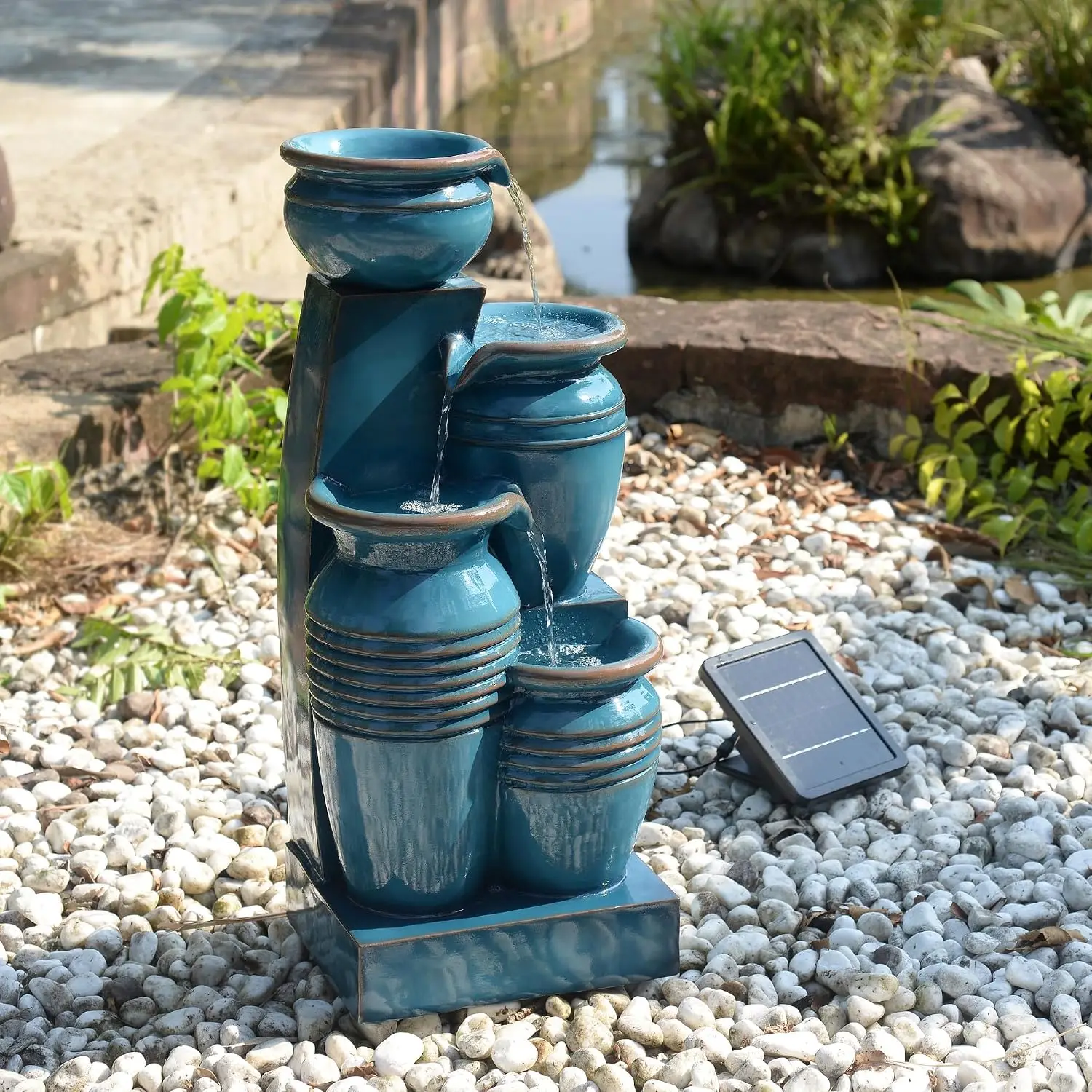 Fuente de agua solar en cascad - Smart Zen Garden reseña y precio